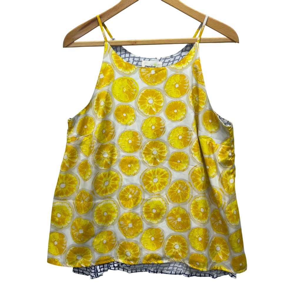 Porridge Anthropologie Lemon Slice Print Halter Camisole Tank Top Women Medium